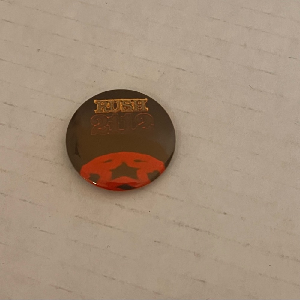 Rush 2112 Starman Pinback Badge Button Rush Rock Band Memorabilia